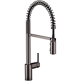 Moen Align Black Stainless One-Handle Pre-Rinse Spring Pulldown Kitchen Faucet with Pull Down Sprayer and Power Boost, Single