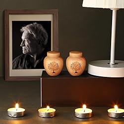 Small Urns for Human Ashes Made of Bamboo Set of