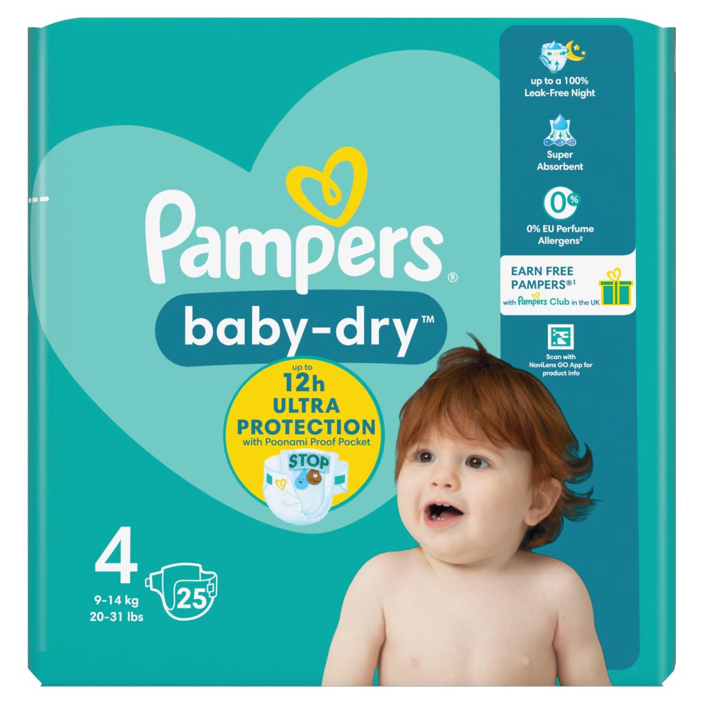 Pampers Baby-Dry Size 4, 9-14 kg, 25 Count