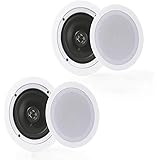 Pyle Pair 5.25” Flush Mount in-Wall in-Ceiling 2-Way Home Speaker System Spring Loaded Quick Connections Dual Polypropylene C