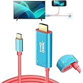 JEMDO Switch 2 HDMI Cable Dock Station,4K@60Hz 18Gbps USB C to HDMI 2.0 6.6ft,100W PD Play While Charging,Portable Travel TV 