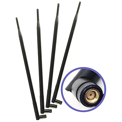 4 pcs of Universal 9dBi Wi-Fi 2.4/5GHz Dual-Band RP-SMA Male Antennas Extension for IP Wireless Security Camera Router and CCTV HD Wireless Camera System Video Antenna for NVR Security IP System