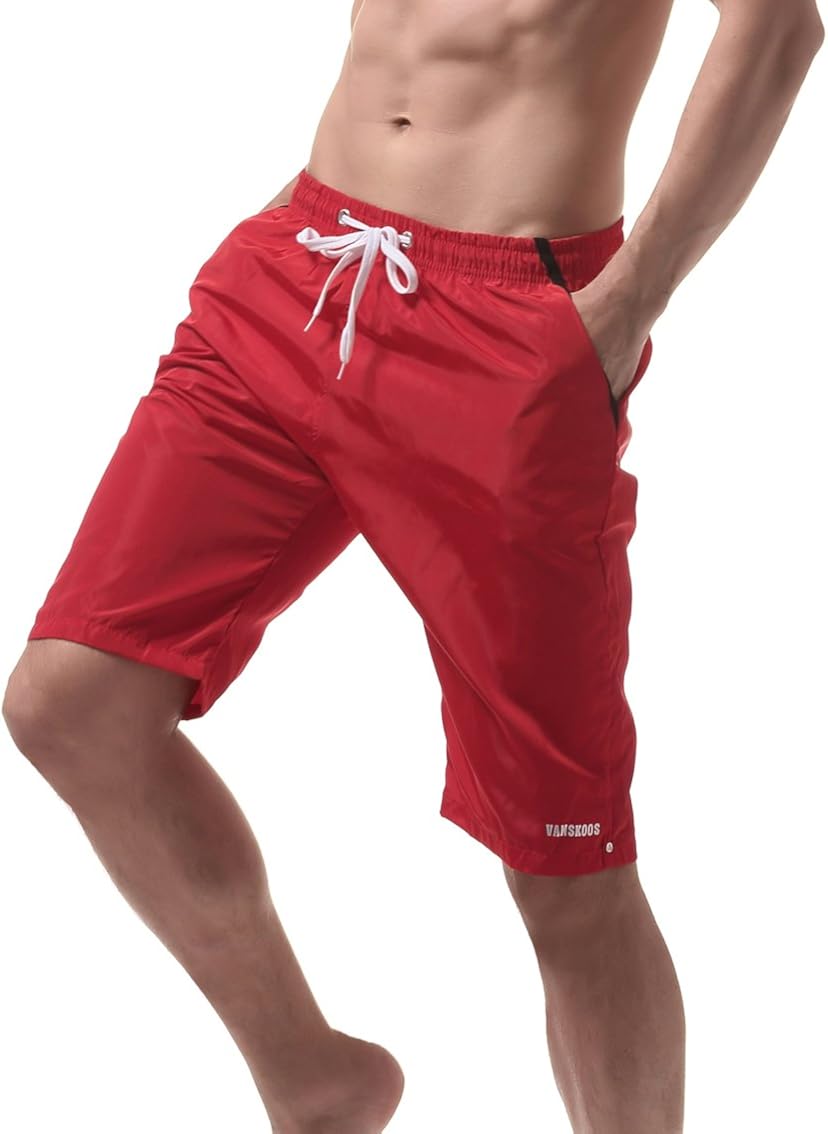 Okany Mens Knee Length Beach Shorts Quick Dry Swim Trunks for Men with