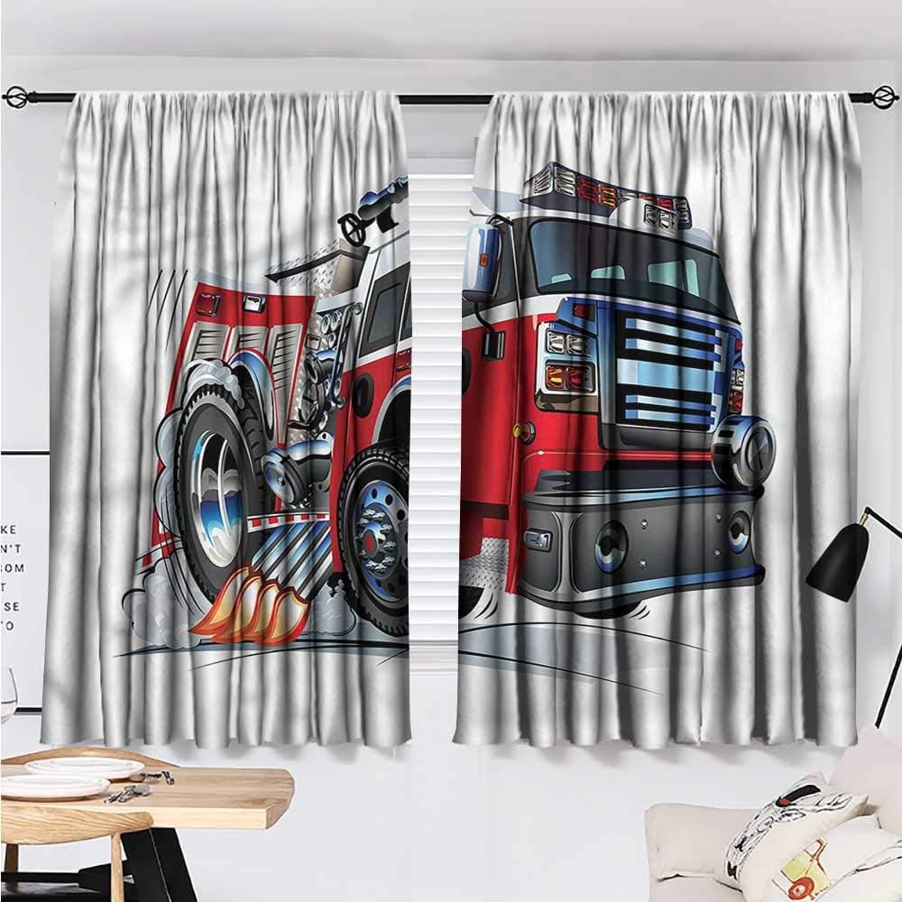 Amazon Com Hariiuet Yellow Curtains Fire Truck Powerful Engine