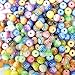 LoveS 250 PCS Beads 8mm Acrylic Resin Beads Color Round Beads Pebbles Beads for Jewelry Making