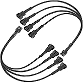 upHere 4-Way PWM Fan Splitter Cable - PC Extension Cable for Computer ATX Case 4-Pin/3-Pin Cooling (2 Pack)