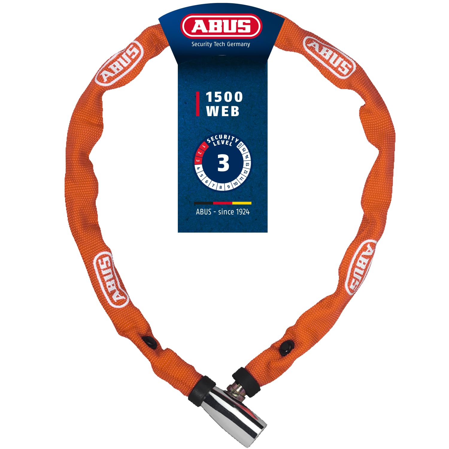 Abus kettingslot 1500/60 web orange, 60 cm