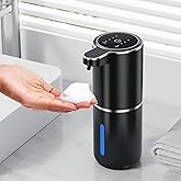Automatic Soap Dispenser 13.4oz Touchless Foaming Soap Dispenser Automatic Rechargeable Hand Soap Dispenser with 4 Adjustable Levels, Countertop/Wall Mount for Bathroom and Kitchen