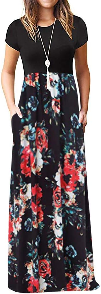 Ulanda Elegant Women's Maxi Dress Floral Printed Autumn Long Sleeves Casual Tunic Long Maxi Dress …