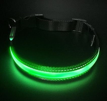 Laixin Collier Pour Chien Collier De Chien Lumineux Réglable Réfléchissant En Nylon Imperméable Rechargeable Par Usb Câble Et Solaire 3 Modes De