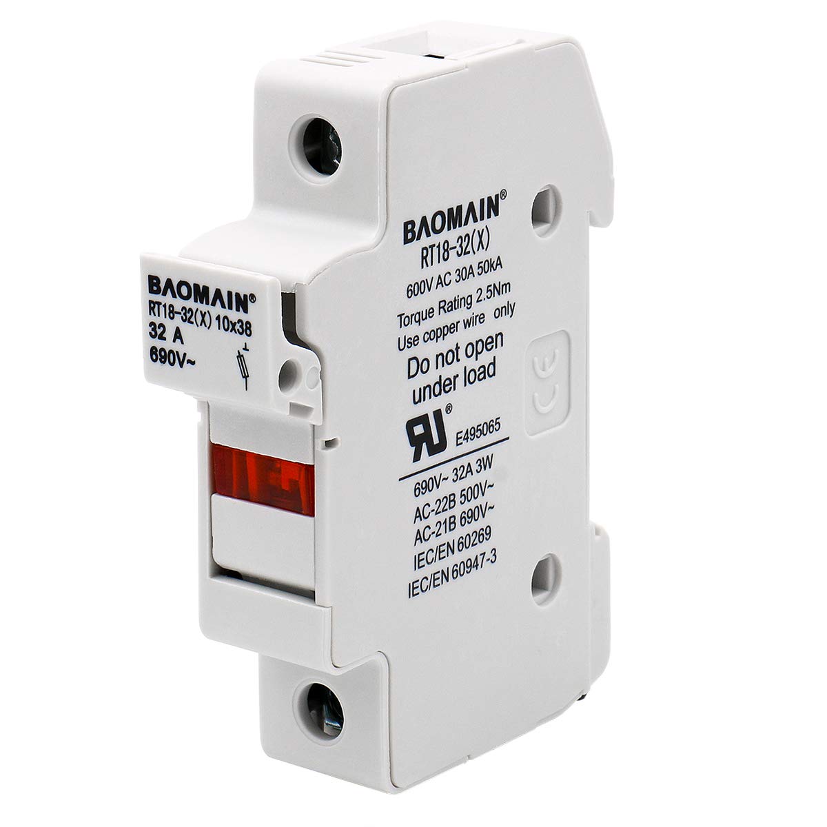 Baomain Fuse Holder Base RT18-32(X) 10X38mm 32 Amp