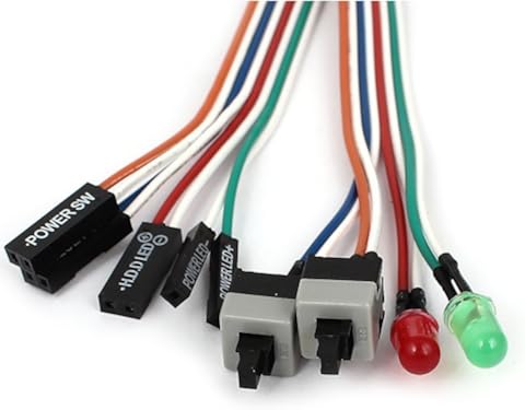 Kamenda - Carcasa para PC (LED, color rojo, verde, fuente de alimentación ATX y restablecimiento, 20 pulgadas)