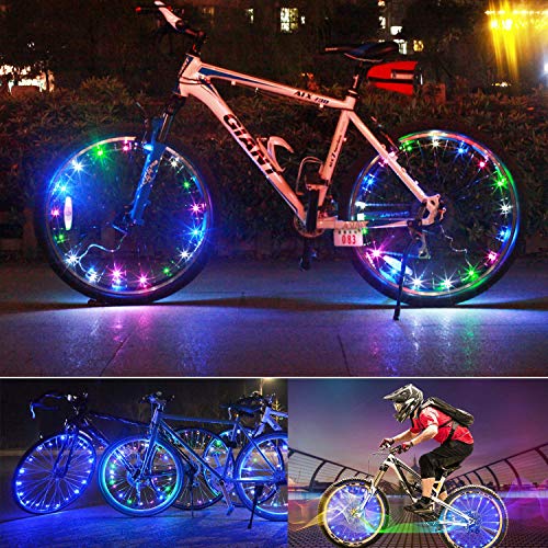 Xyemao Led Bike Wheel Lights, (2 Tire Pack) Waterproof Bright Bicycle