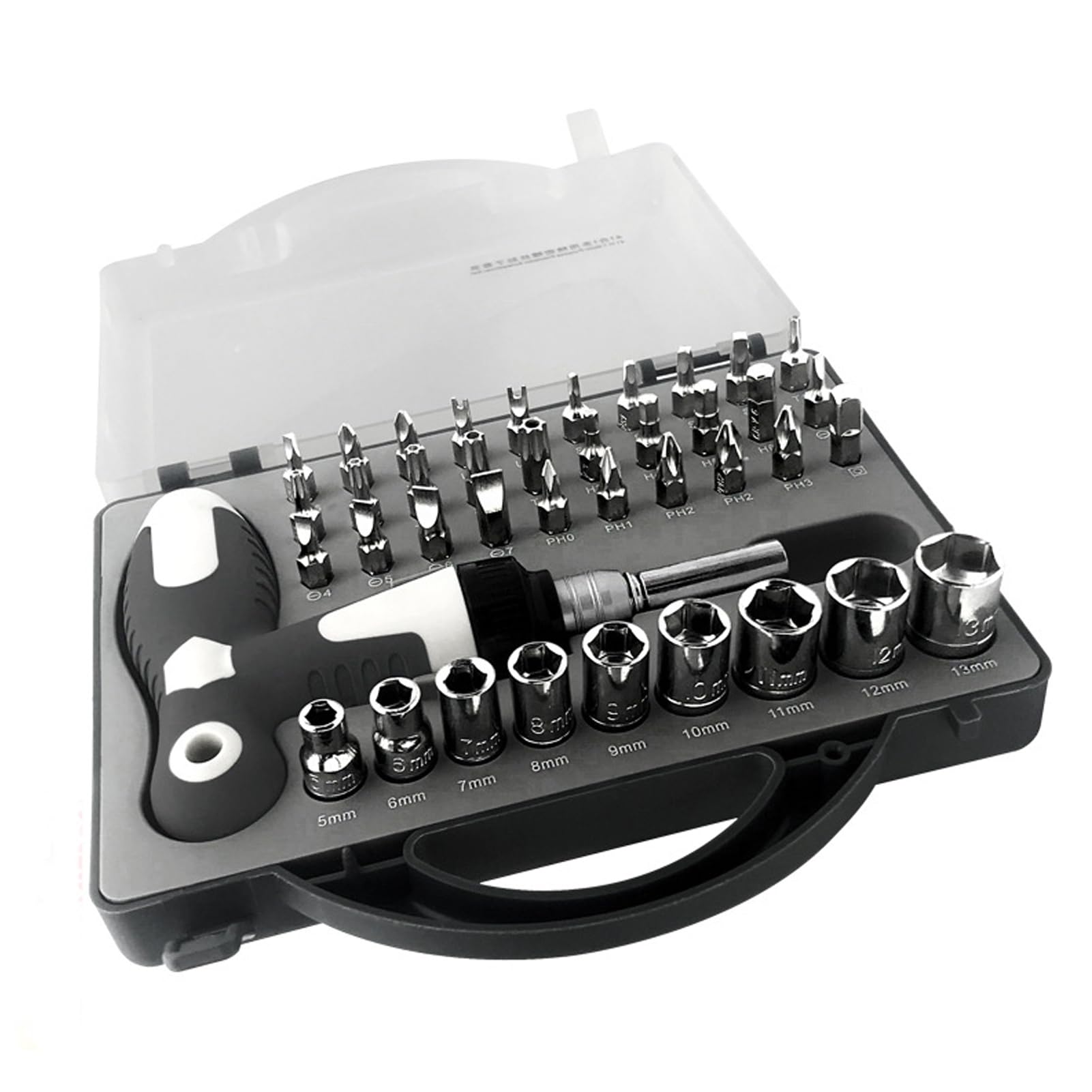 Screwdriver Set - 39*bits and Sleeves 41 in 1 Chrome Vanadium Steel T-Handle Retractable Ratchet Screwdriver Set