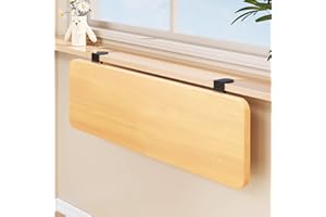 Folding Window Sill Extender Wooden, No Punching Countertop Storage Shelf Desk 15.7-35.4 inch Long, Space Saving Window Ledge