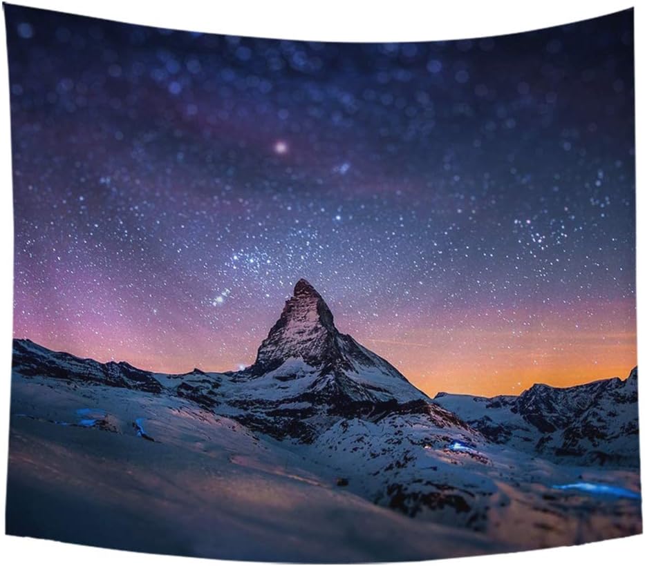Quzzion Galaxy Stars Space Tapestry Wall Hanging Cosmic Planets Tapestry Psychedelic Outer Space Forest Moutains Universe Tapestry for Bedroom Living Room Dorm (Style 7,39.3 × 27.5 inches)