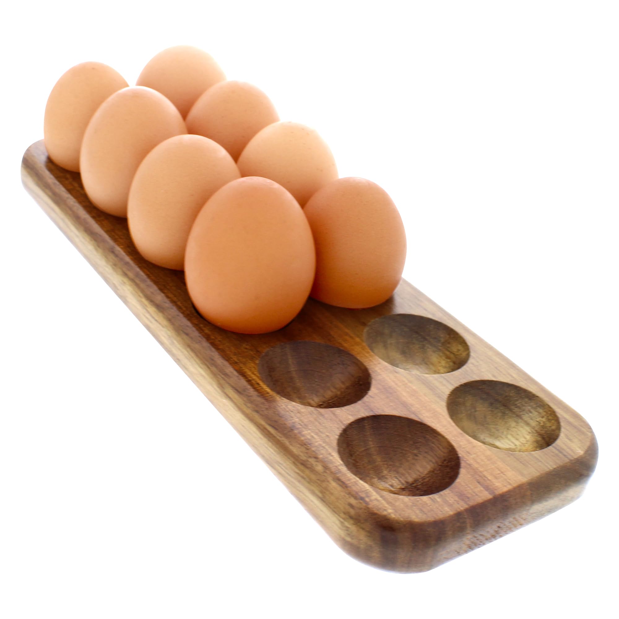 GUI'S CHICKEN COOP Egg Tray - Rustic Wooden Egg Holder For Eggs Usable in Kitchen Refrigerator, or Countertop for Display or Storage - Easy to Clean… (12 Eggs)