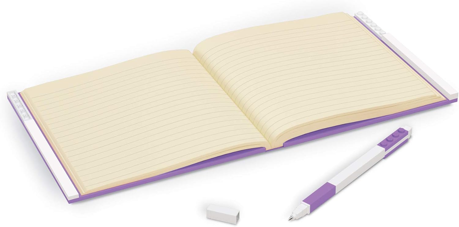 LEGO Locking Notebook with Gel Pen - Purple, Lavendar - Image 3