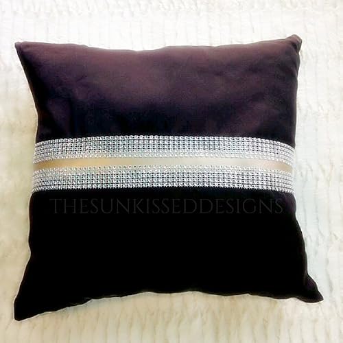 Amazon Com Desert Coast Satin Throw Pillow Set Black Satin And