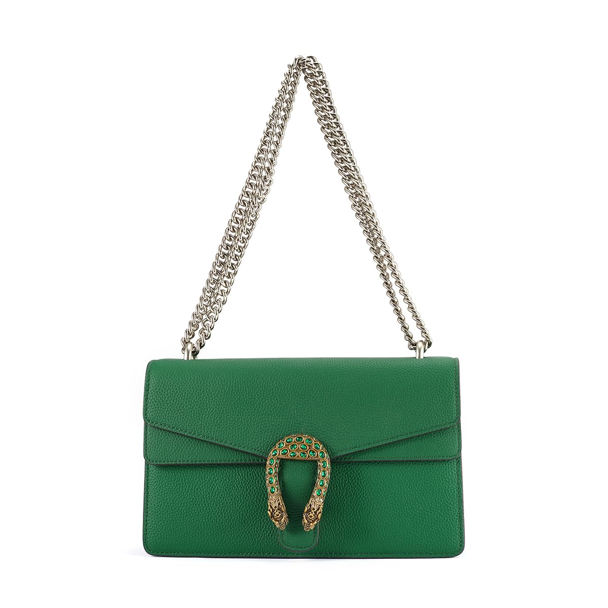 Photo 1 of FEIMINA Shoulder Bag for Women Genuine Leather Bag Tote Handbag with Zipper Big-Capacity Clutch Purse for Work Travel Shopping Crossbody Bag-Green