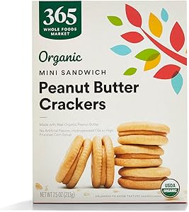 365 by Whole Foods Market, Organic Peanut Butter Mini Sandwich Crackers, 7.5 Ounce