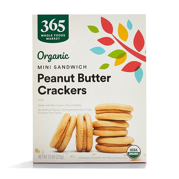 365 BY WHOLE FOODS MARKET, ORGANIC PEANUT BUTTER MINI SANDWICH CRACKERS, 7.5 OUNCE