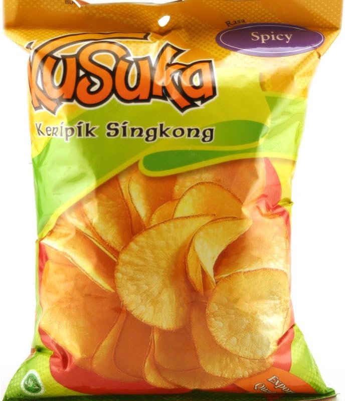 Kripik Singkong Pedas (Cassava Chips Spicy) (Pack of 10)