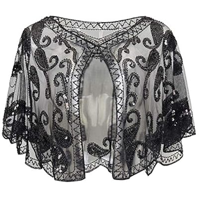 BABEYOND 1920s Shawl Wraps Sequin Beaded Evening Cape Bridal Shawl Bolero Flapper Cover Up BABEYOND 1920s Shawl Wraps Sequin Beaded Evening Cape Bridal Shawl Bolero Flapper Cover Up