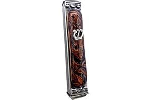 TAMARA BASKIN ART GLASS Art Glass Mezuzah, Easy Mount Indoor or Outdoor Weatherproof Metal Case Gift Box and Non-Kosher Scroll Included Hand Made in USA Guaranteed for Life! (Copper Dust)