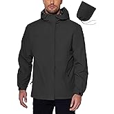 COOFANDY Men's Rain Jacket Waterproof With Hood Lightweight Packable Shell Raincoat Windbreaker For Cycling Golf Travel