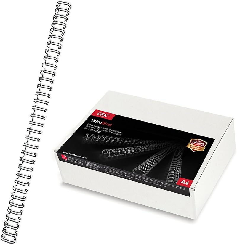 GBC WireBind Binding Wires 8 mm 70 Sheet Capacity A4 Black Pack of 100 RG810510