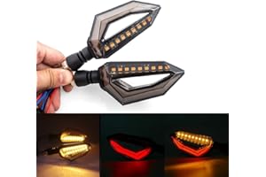 evomosa Universal 10mm Motorcycle 12 LED Turn Signal Lights Blinker Front Rear Lights Indicator