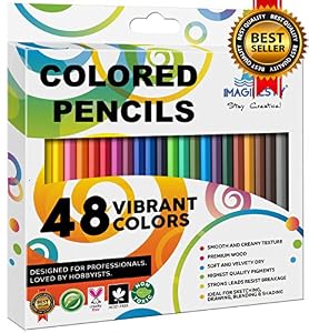 Amazon.com: Colored Pencils Set Coloring Drawing 48 Art ...