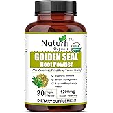 Naturfi Organic - Goldenseal Root Capsules, 90 Capsules, USDA Organic, Lab Tested, Pure Natural Goldenseal Root Powder Supplement