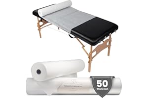 MJI Disposable Massage Table Sheets – Water-Resistant Non-Woven Massage Sheets, 80cm x 200cm, 2 Rolls (50 Sheets per Roll) – 