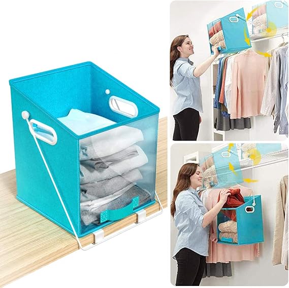 Kocuos Pull Down Foldable Storage Bin Closet Caddy Dirty