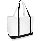 DALIX 23" Premium 24 oz. Cotton Canvas Shopping Tote Bag