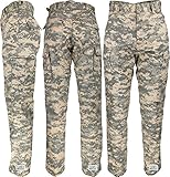 Mens ACU Digital Camouflage Poly/Cotton Military BDU Army Fatigues Cargo Pants with Official Army Universe Pin