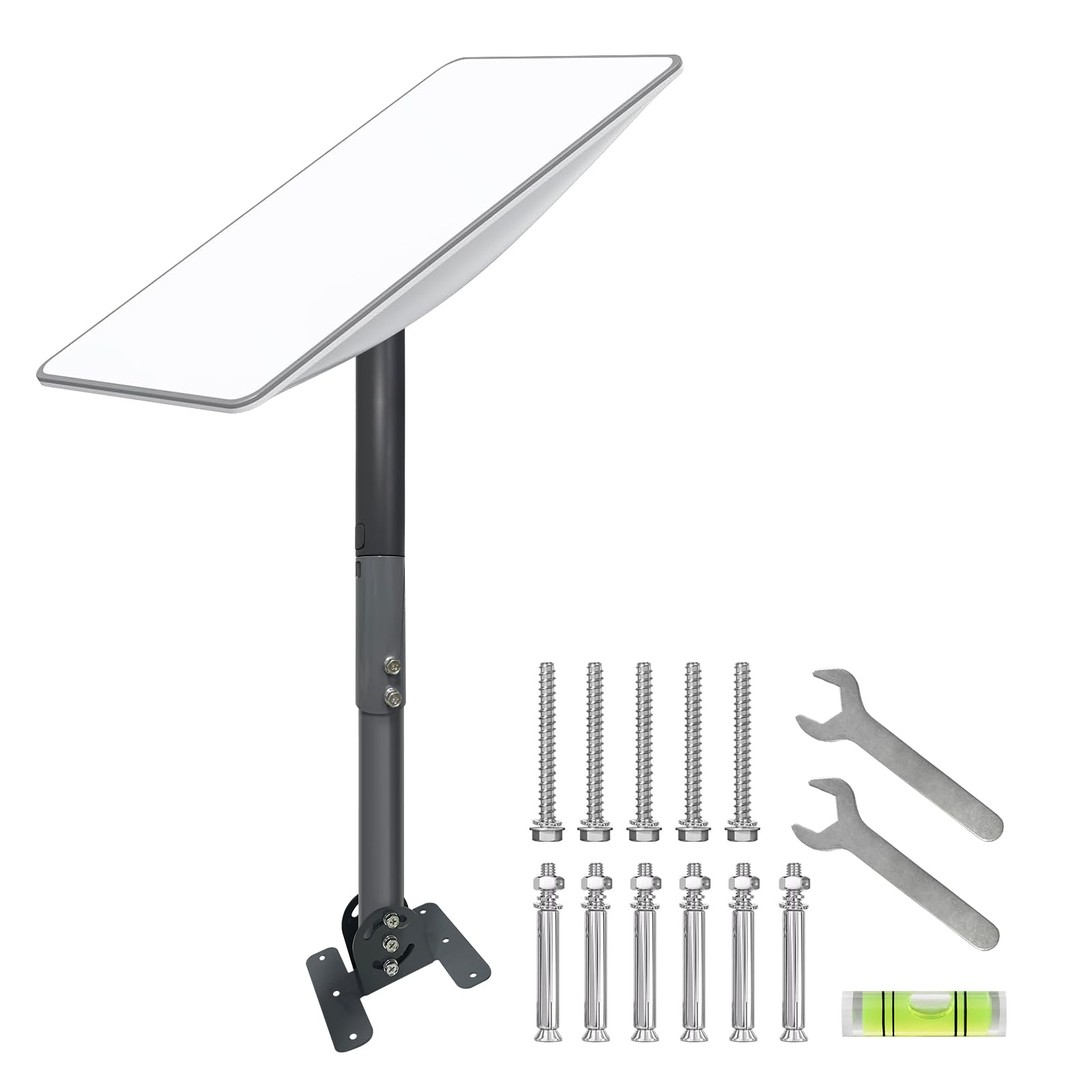 Adjustable Starlink Wall Mount,Starlink Mounting Kit, with Mount Adapter Compatible with V2 Starlink Universal Outdoor Mast for Wall, Eave Roof Mounting (Bracket & Straight Pipe)