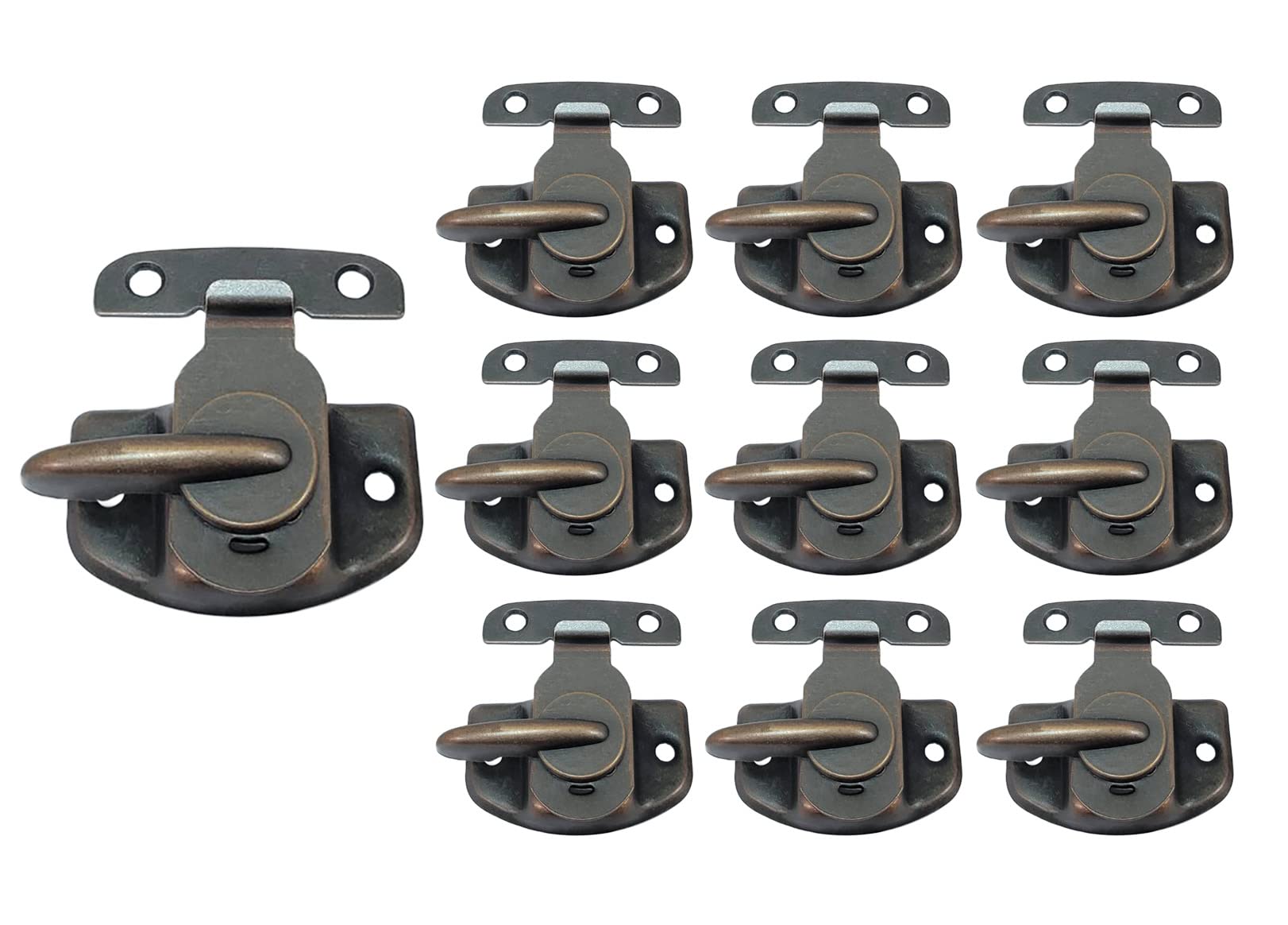 QCAA Cam-Action Windows Sash Lock & Keeper, Antique Copper, 10 Pack, Made in Taiwan