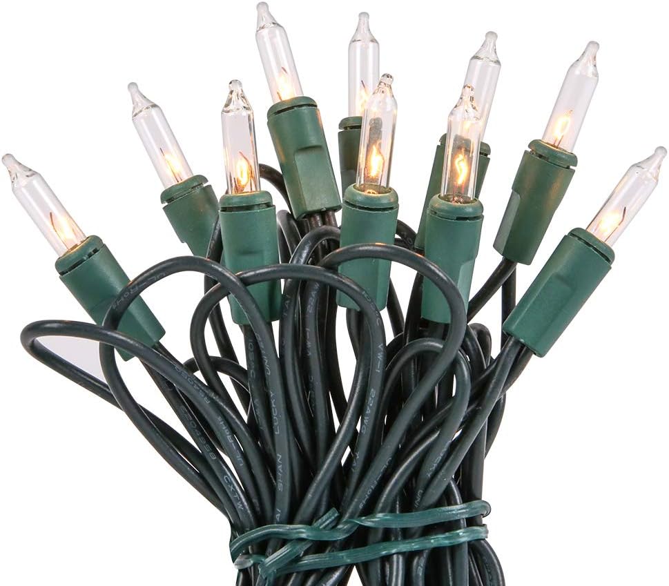 10 Mini Christmas Tree Light with Green Cord Party