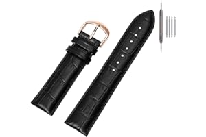 EACHE Croco Design Leather Watch Bands, Classical Leather Watch Straps For Women&Mens Waterproof 12mm 14mm 16mm 18mm 19mm 20mm 22mm