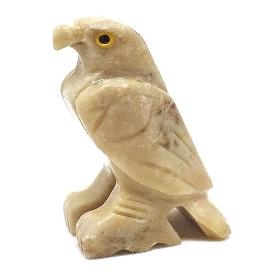Nelson Creations, LLC Eagle Natural Soapstone HandCarved Animal Charm Totem Stone
