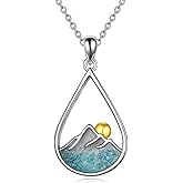 YFN Cross Necklace Sterling Silver Mountain and Ocean Pendant Religious Jewelry Gifts for Women Men