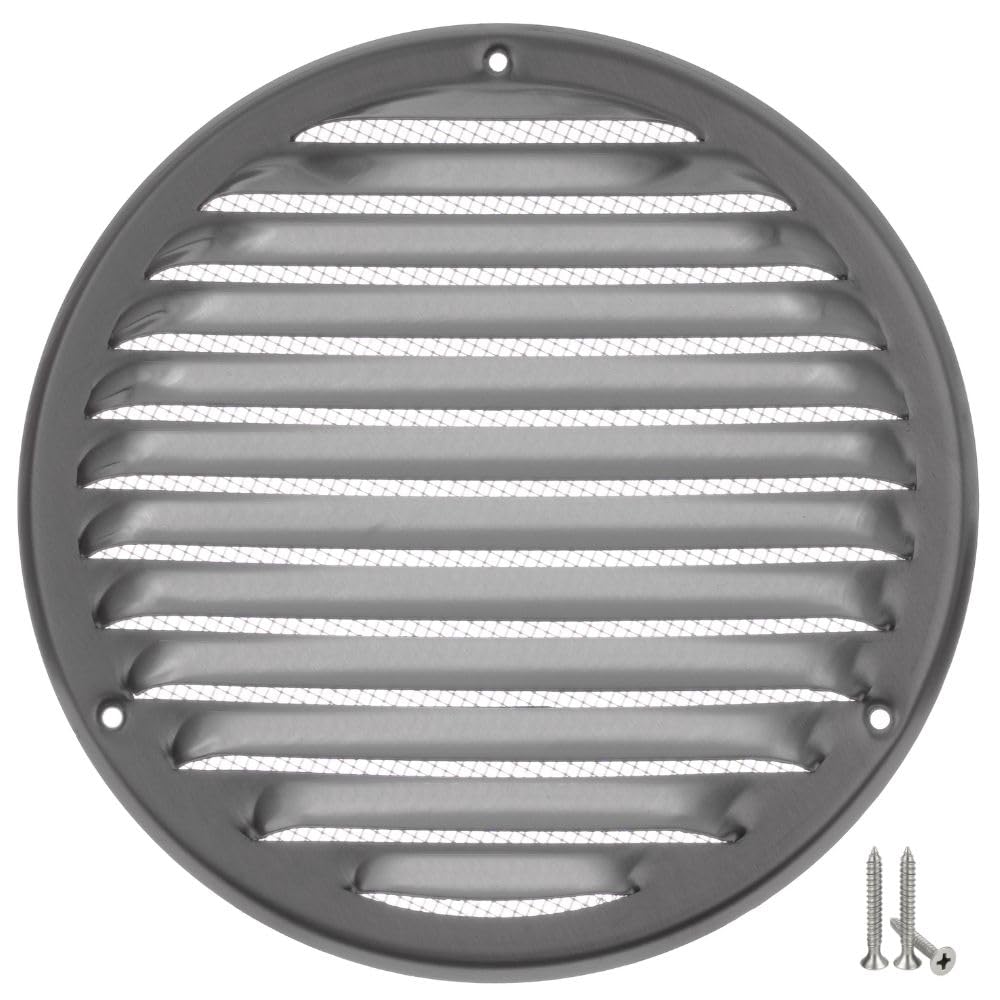 LIRAST 160mm Vent Cover Stainless Steel - 6 inch Wall Vent Cover with Insect Mesh - Round Ceiling Soffit Vents - External Vent Cover - Metal Ventilation Grilles - Air Vent Covers for Walls