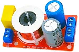 HiFi 2-Way Crossover for Bookshelf & Center Speakers with Non-Polar Capacitors & Coils Solder-Free Terminals Easy Install Cro