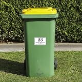 Papa Prints Wheelie Bin Numbers Pack 4 150x100mm Waterproof Stickers view 9