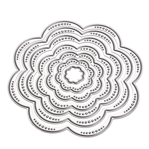 Whitelotous Cutting Dies Cut Dies Stencil Metal Template Mould for DIY Scrapbook Album Paper Card (7 pcs Flower) - Thumbnail 3