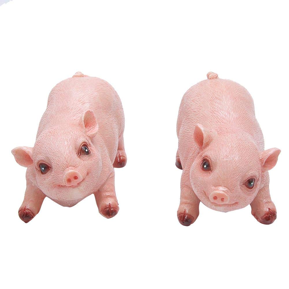 Fdit 2pcs Landscape Lawn Garden Courtyard Resin High Simulation Piglet Decoration Animal Ornament