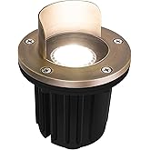 GKOLED LED Brass Well Lights, 12V IP67 Waterproof Outdoor In Ground Light with MR16 Bulb and Swival Base, Low Voltage Landsca